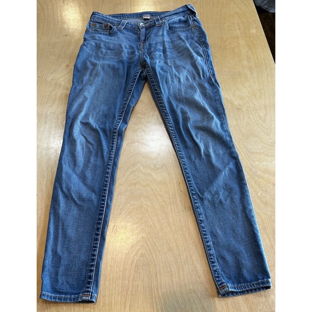 TRUE RELIGION  Curvy SkinnyJeans Womens 29x29 Blue Curvy Mid Rise Soft
